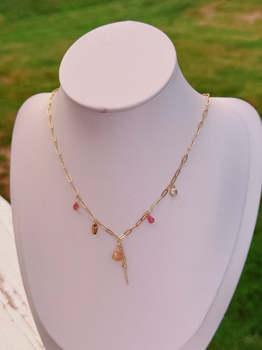 26X486 Handmade Citrine Spinel Stainless Steel Necklace 16+2โ - Picture 7 of 8
